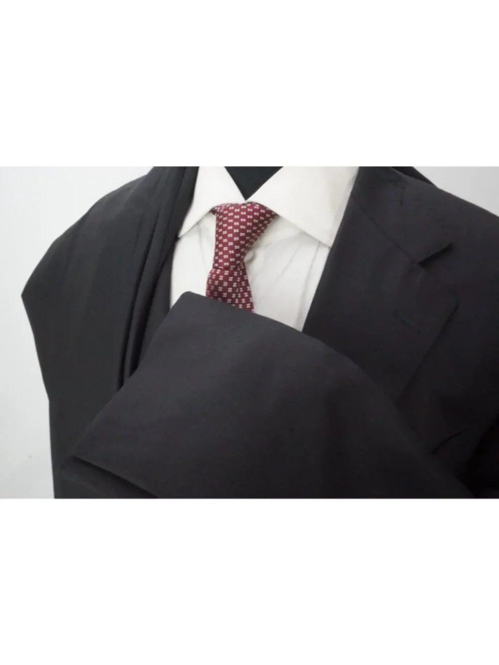 Flannel Bay Napoli Black Herringbone Zegna Wool 2 Pc Suit Jacket Pants 56 EU NEW